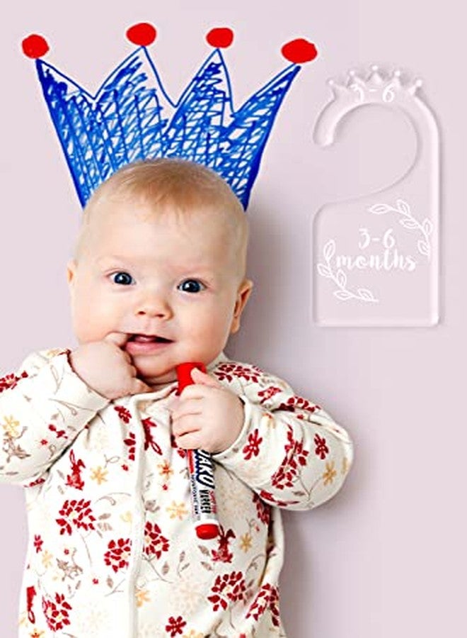 OneDream Baby Closet dividers Hanger separators - Set of 7 Baby Clothes dividers for Closet from Newborn to 24 Months, Acrylic Infant Clothes Divider (Blue) - Image 2